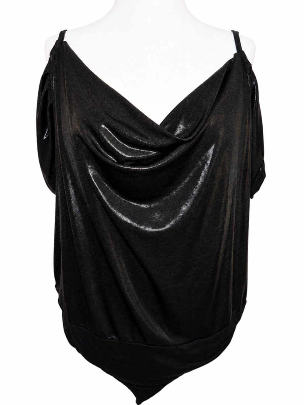 NWT Torrid Black Shimmer Cold Shoulder Bodysuit 2X Clubwear